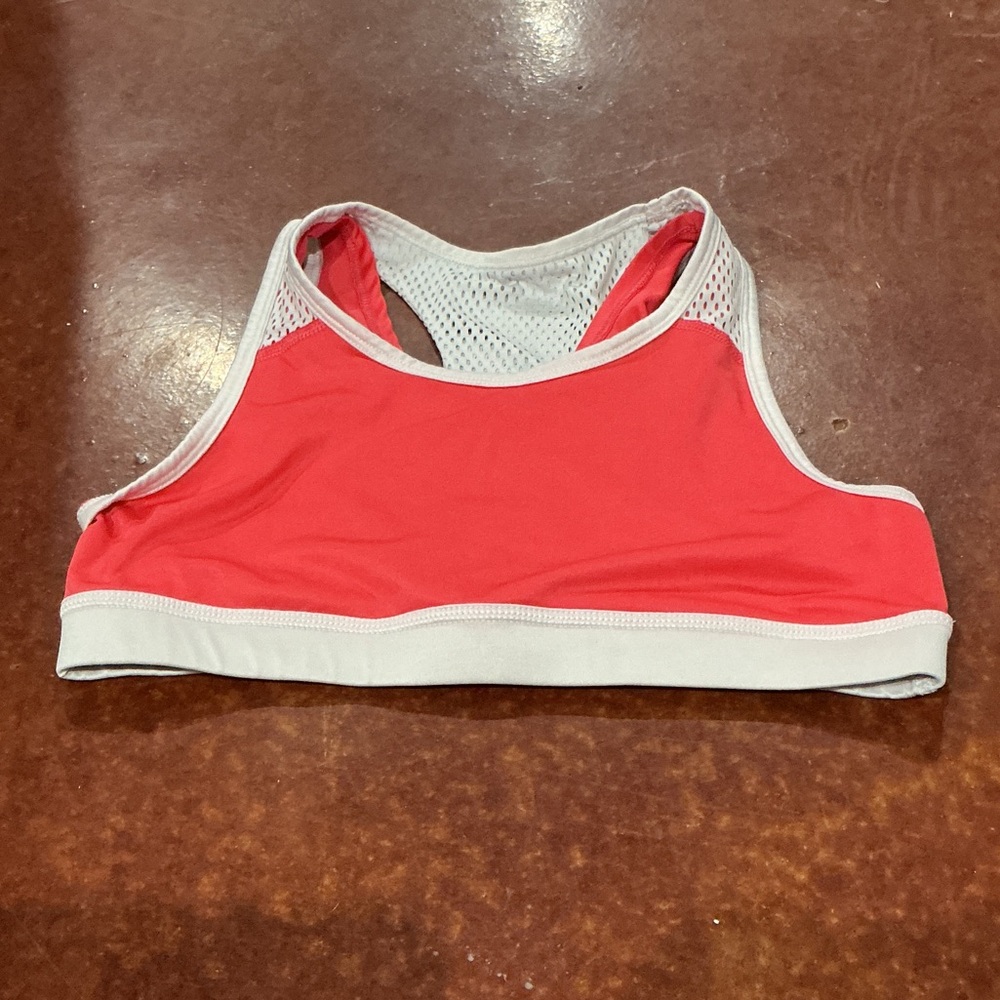 All in Motion Kids Red and White Sports Bra